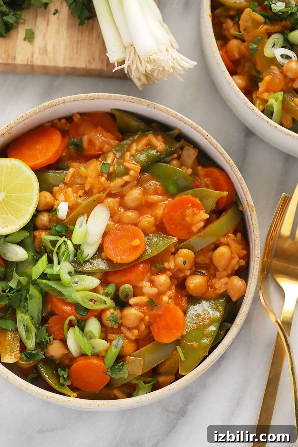 One pot vegetarian Thai curry in a bowl