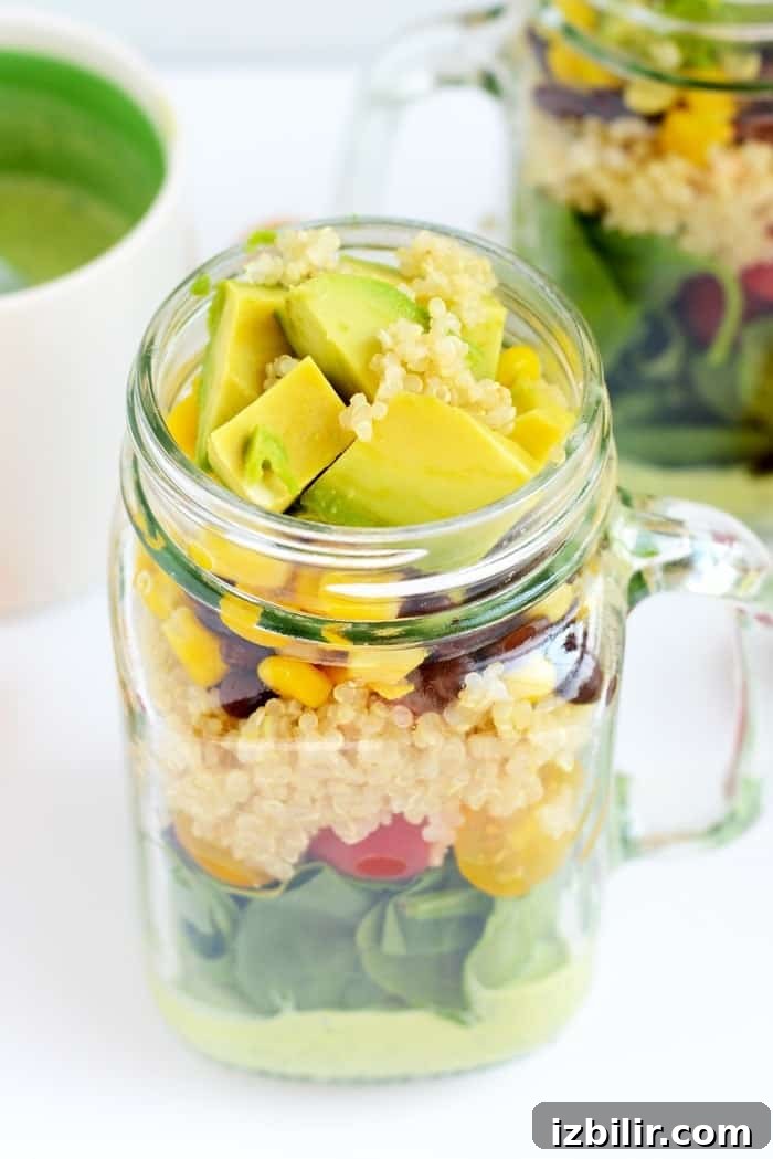 Mason jar salad in a jar.