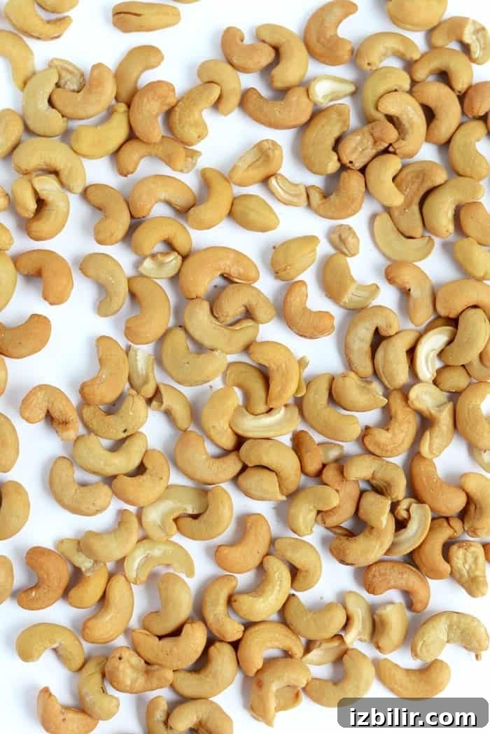 Whole cashews ready to be made into cashew butter.