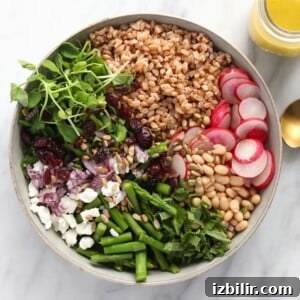 Farro salad in a bowl