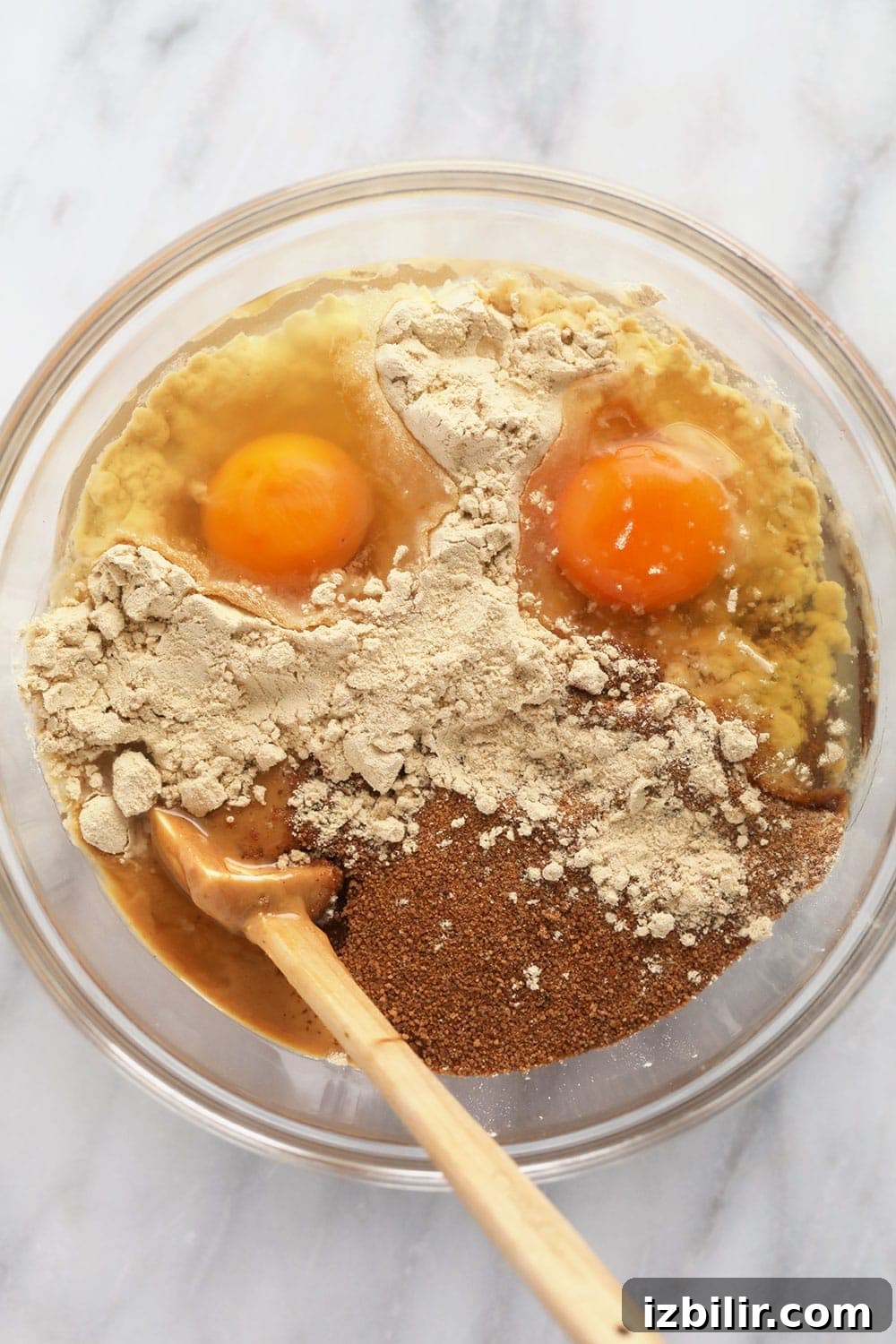 Protein-Packed Peanut Butter Cookies 3 Bowl of ingredients for protein cookies
