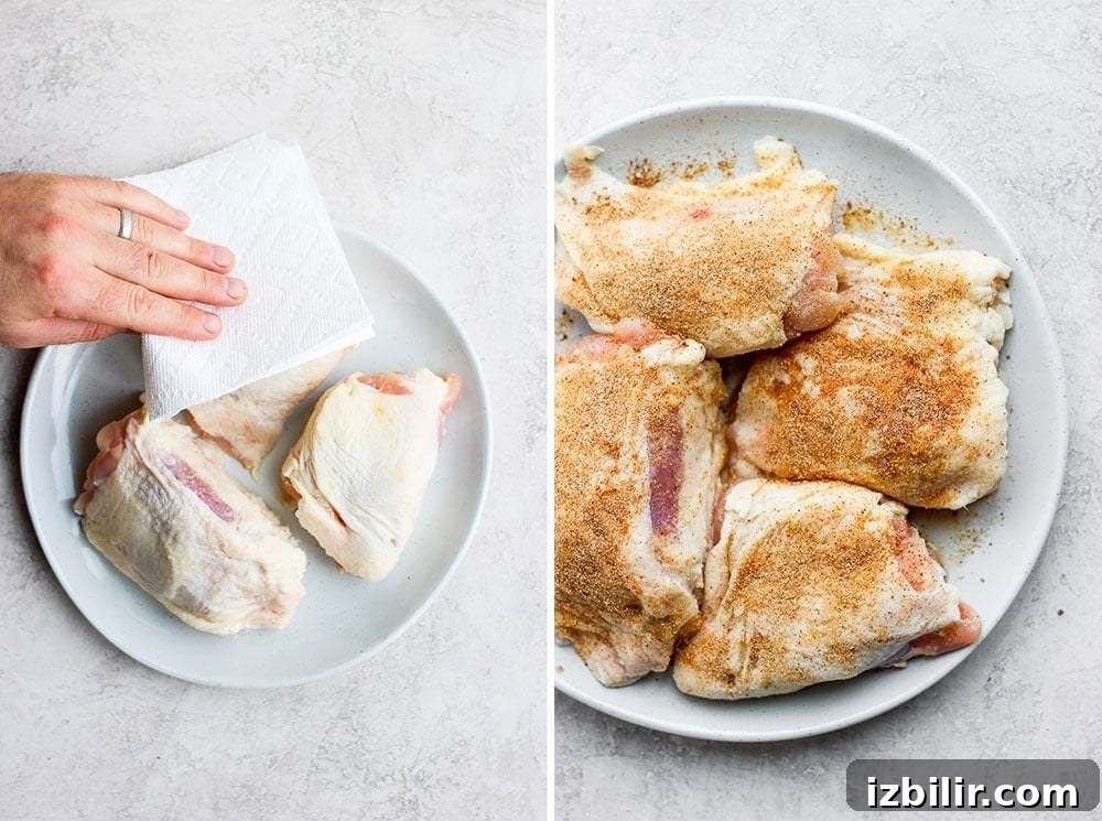 Crispy sous vide chicken thighs come out moist inside with a crispy outside. seasoning bone in thighs
