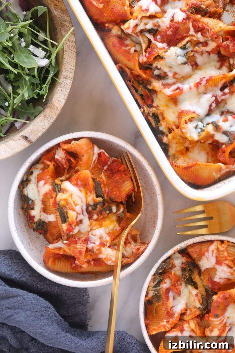 Stuffed shells in a bowl