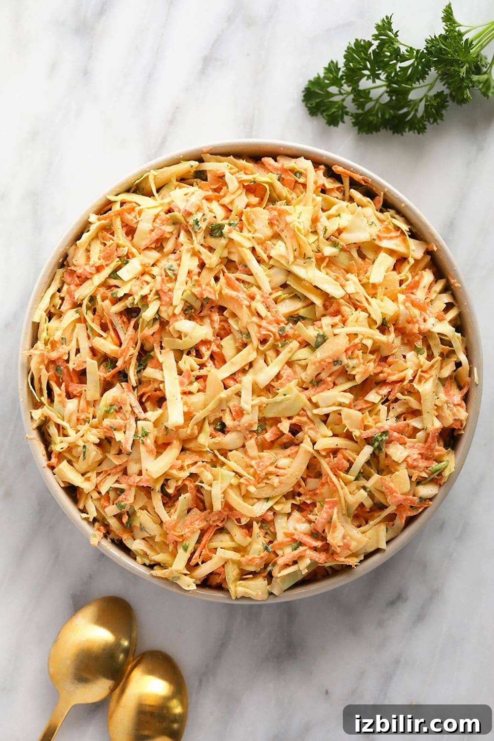 creamy coleslaw in a bowl ready to be served