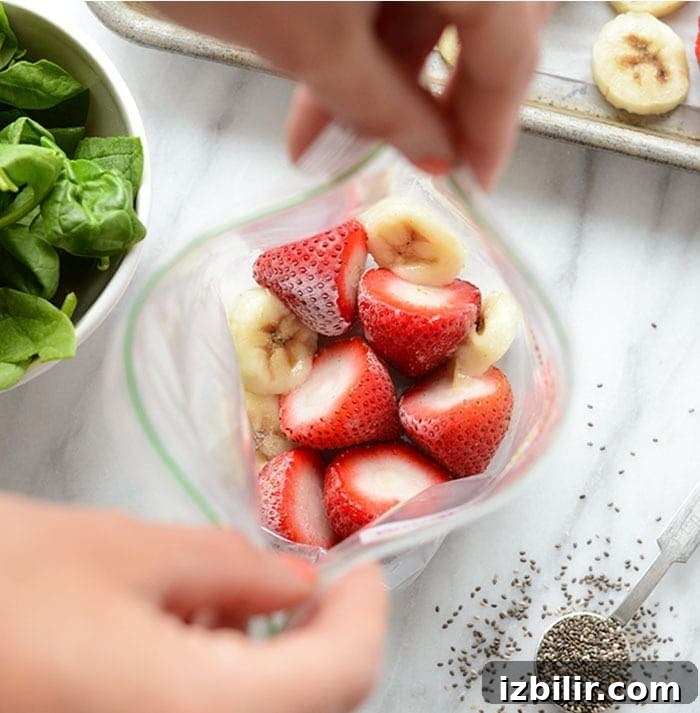 We are also big fans of smoothies. Smoothies use ingredients that are frozen (ie: fruit and spinach) and shelf-stable liquids like almond milk! frozen strawberries