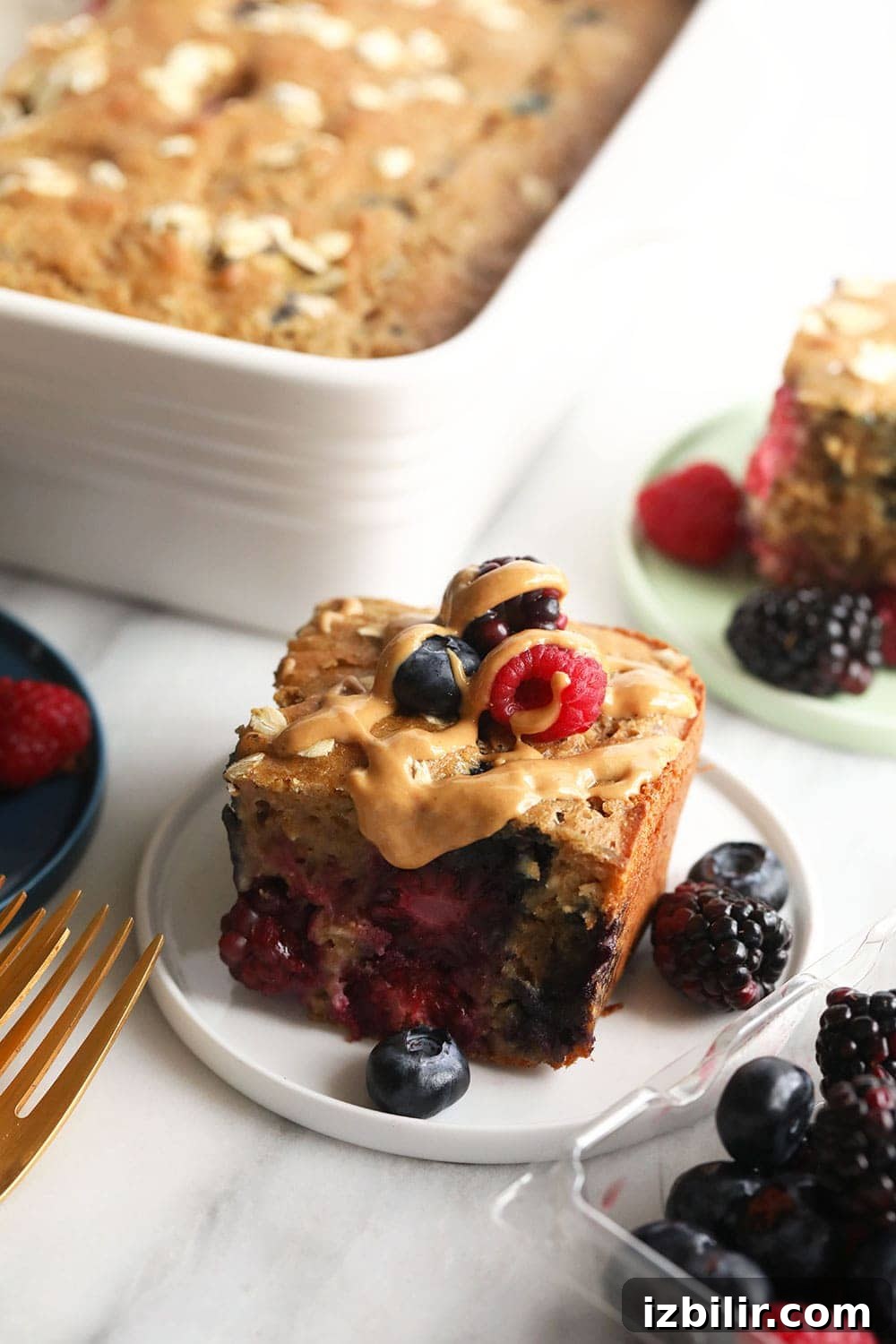 Triple Berry Breakfast Bread Triple Berry Breakfast Bread on a Plate.