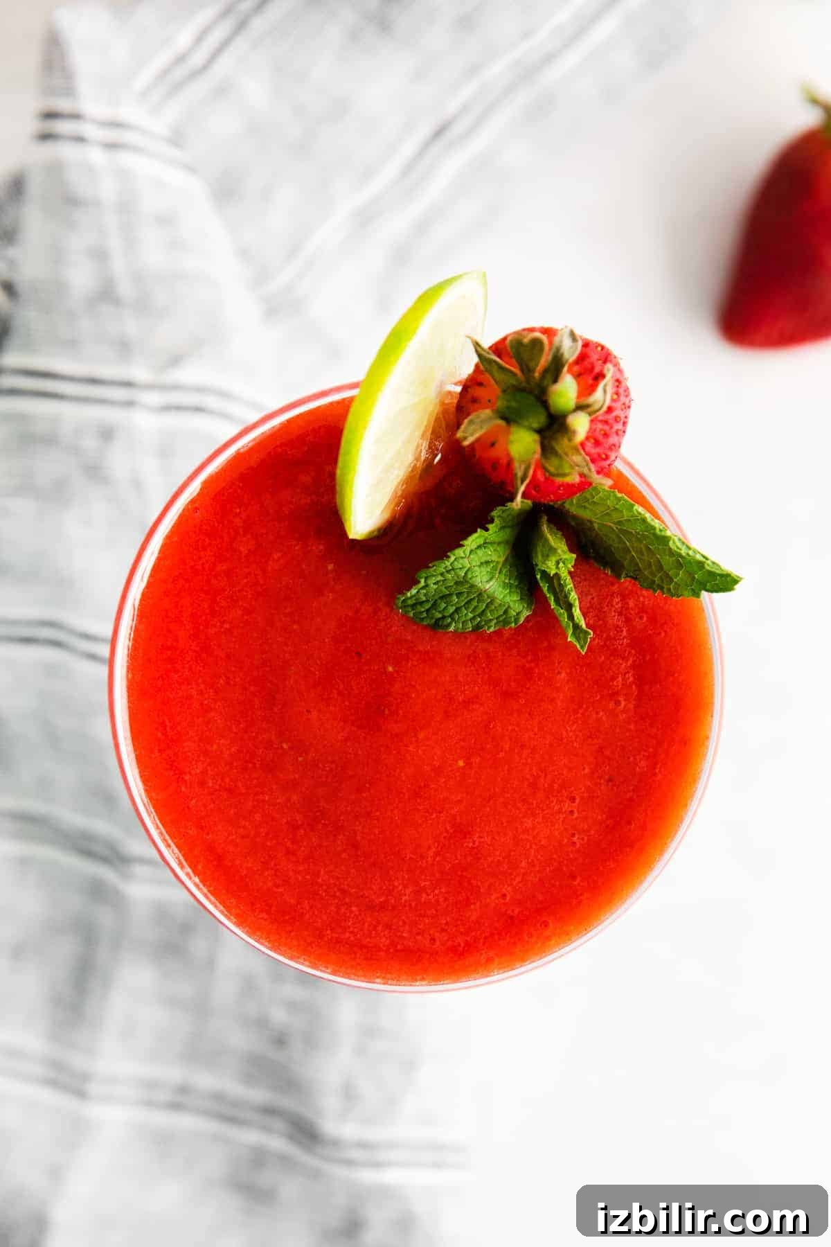 Strawberry daiquiri in glass daiquiri in glass