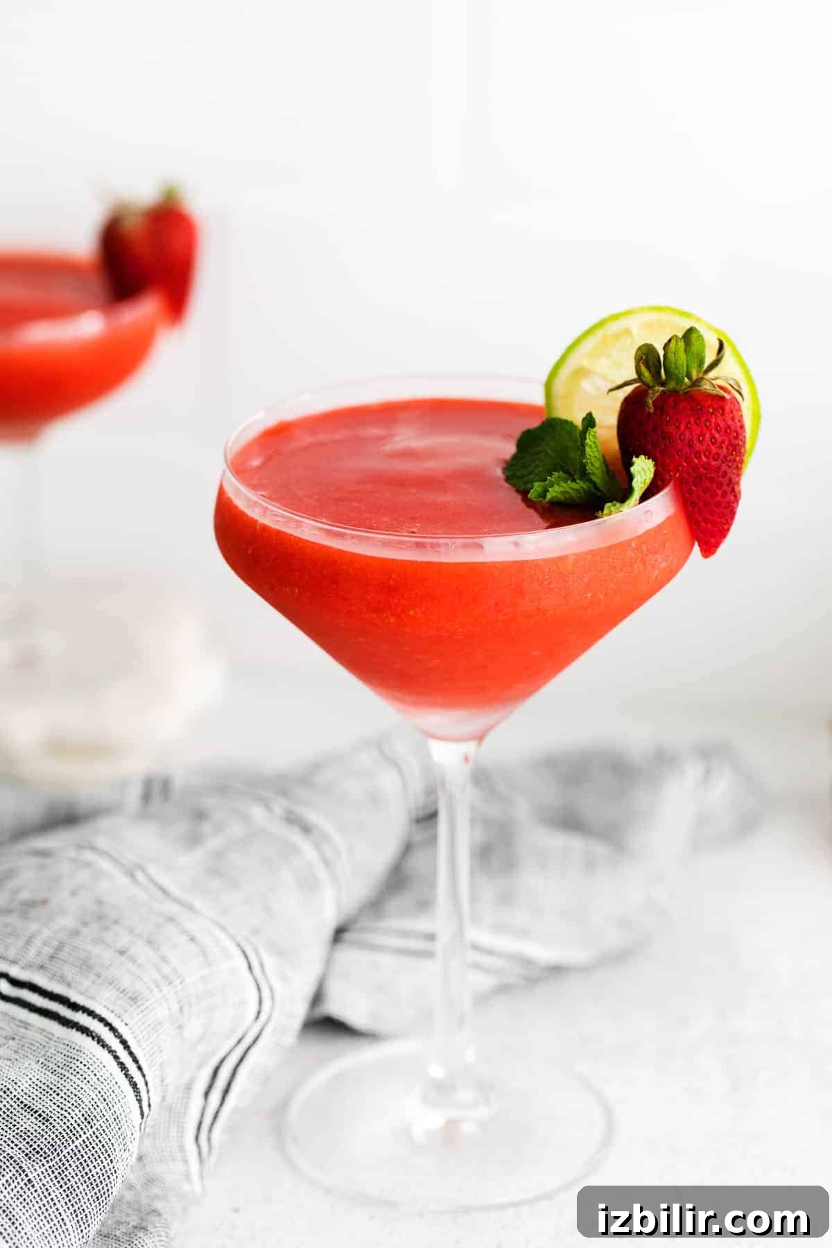 Strawberry daiquiri in glass strawberry daiquiri in glass