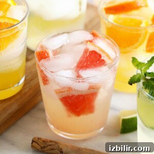 grapefruit margaritas with limes, mint and hard seltzer.