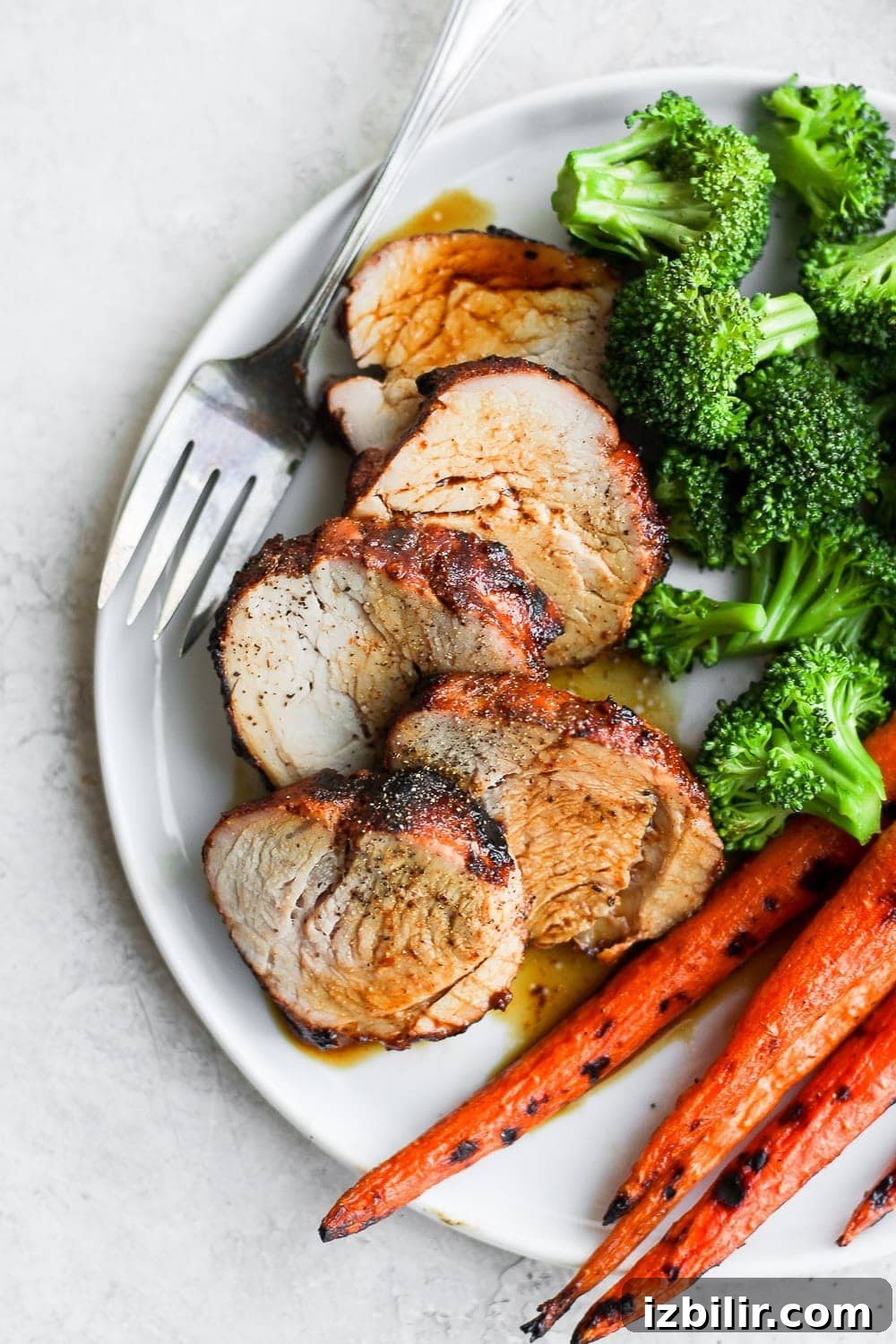 Sliced pork tenderloin ready to serve. Sliced tenderloin.