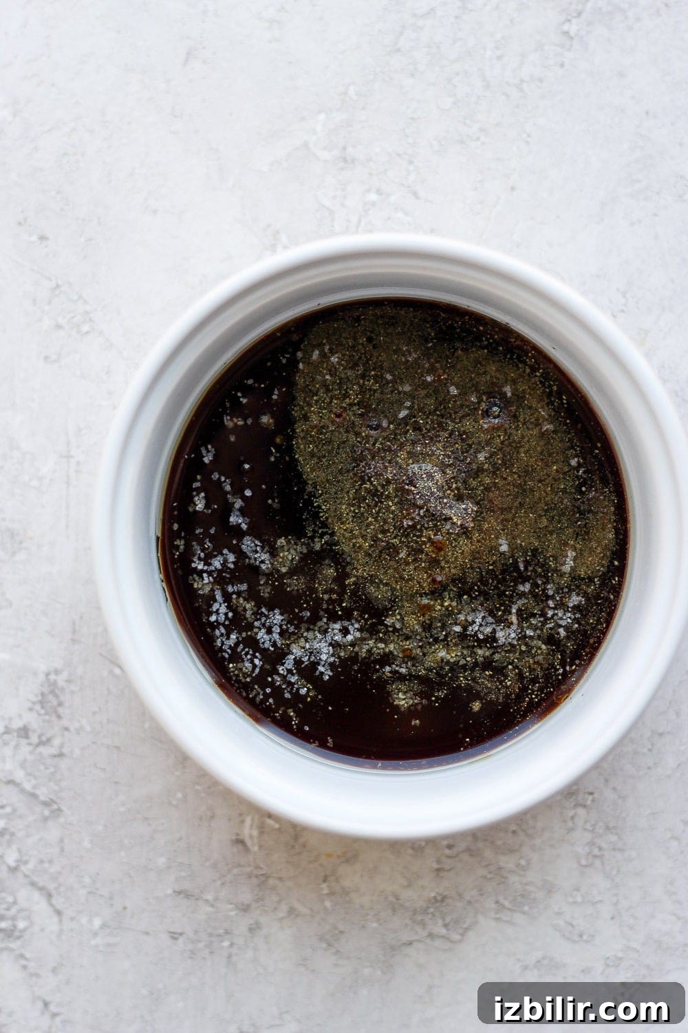 Marinade in a small dish.