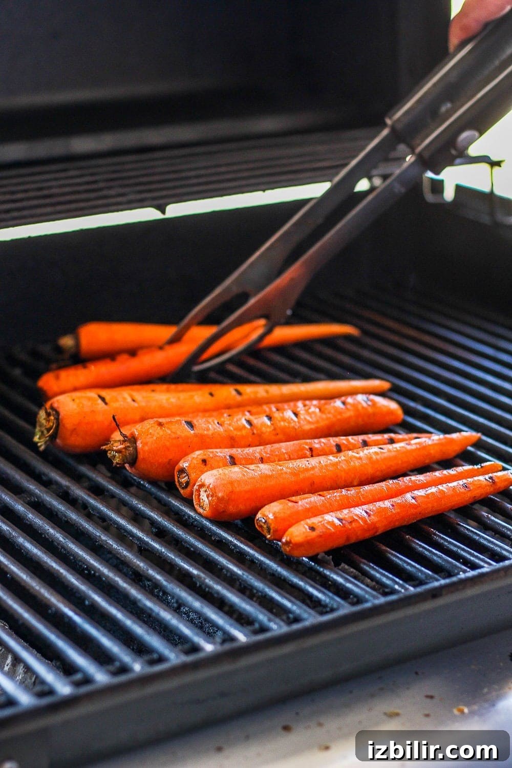 Grilling Carrots on the grill.