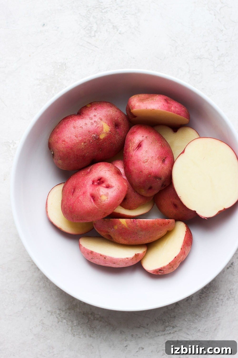 Raw red potatoes in a bowl ready to boil! 