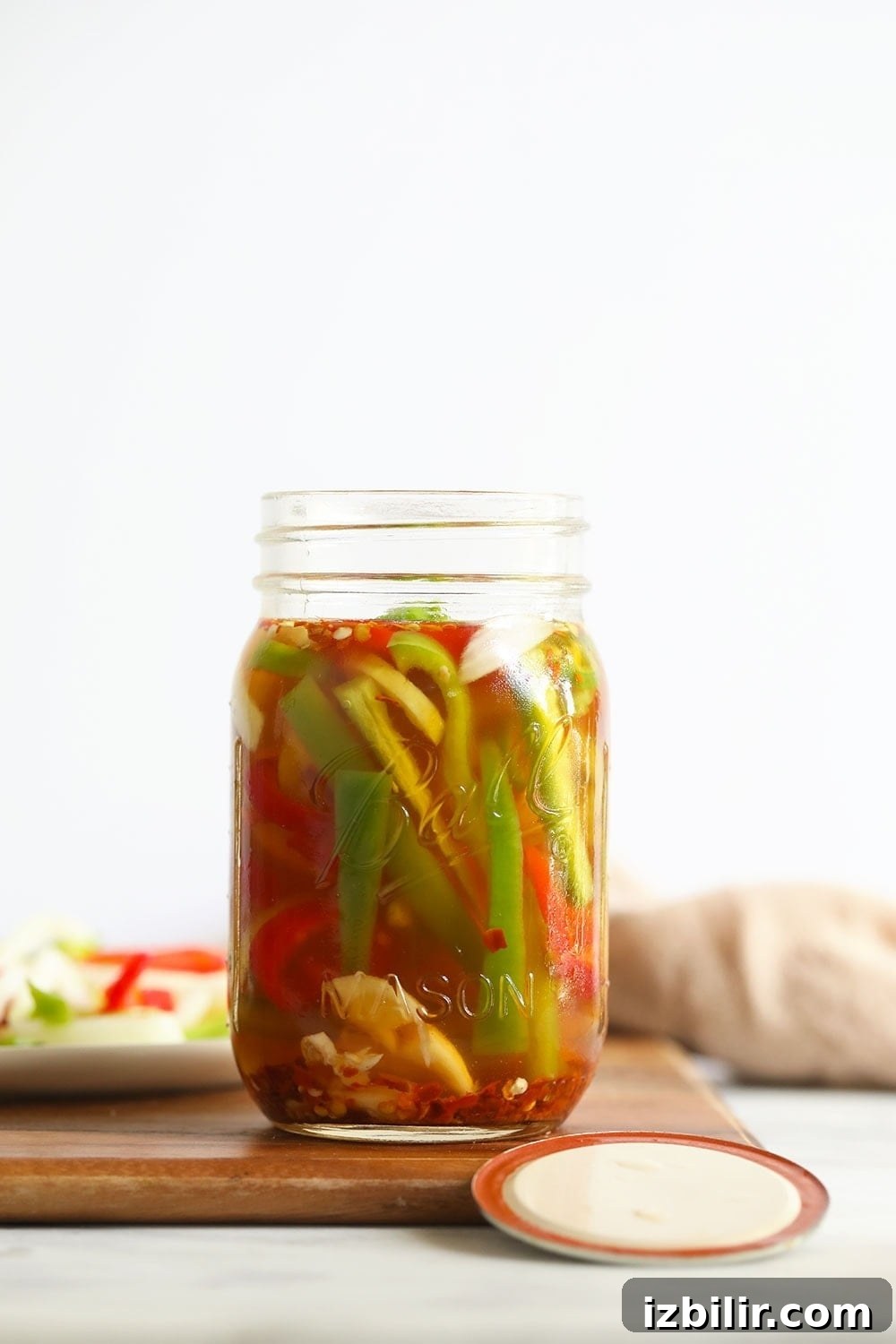 Quick Pickled Hot Peppers Recipe 2 quick pickled peppers in a jar