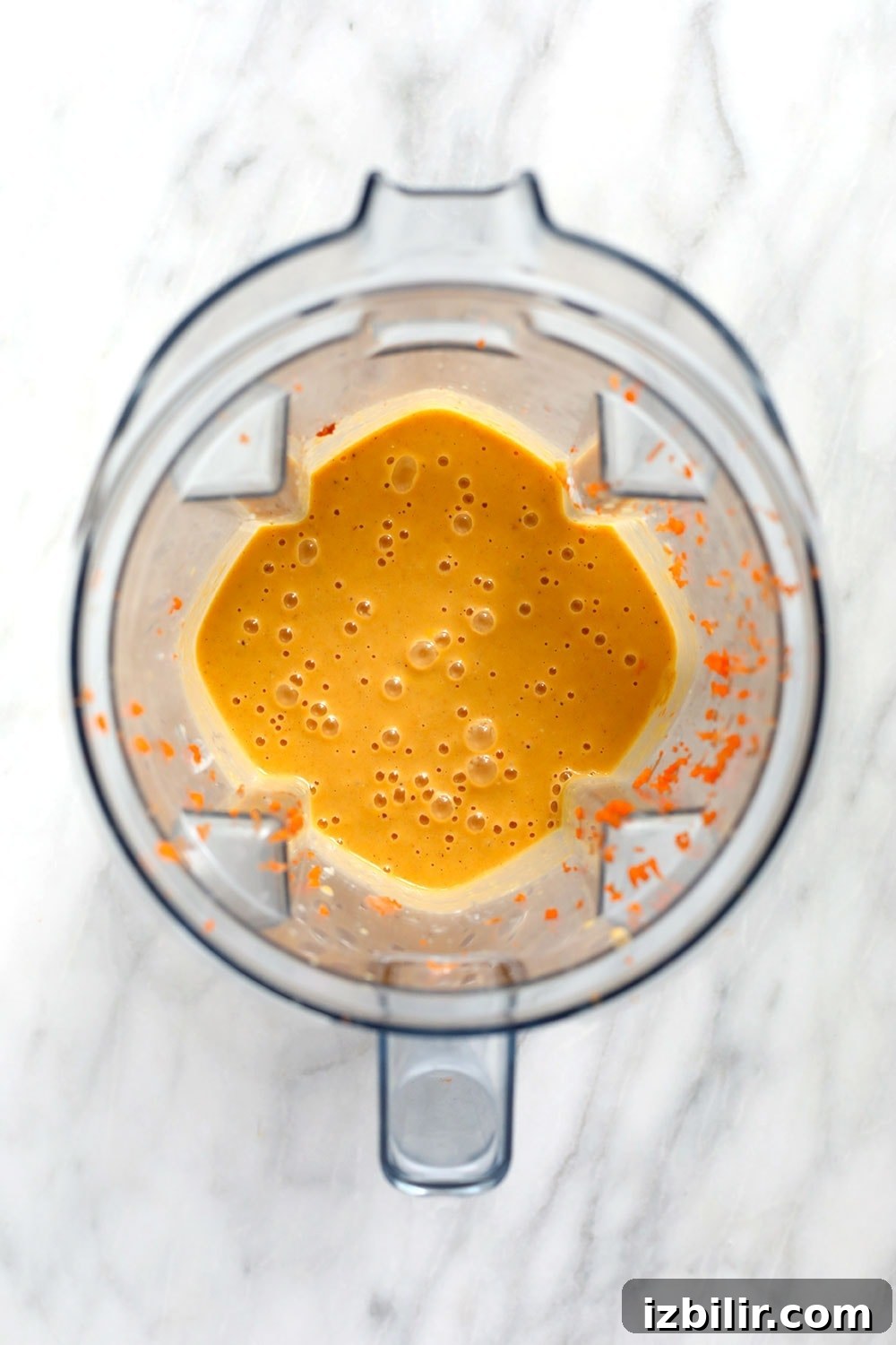 A carrot cake smoothie in a vitamix blender.