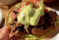 Grilled Steak Tostadas with Guacamole and Jalapeño Crema