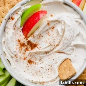 apple dip topped with apple pie seasoning square