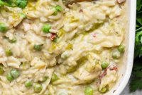 Dump-and-Bake Pesto Chicken Orzo