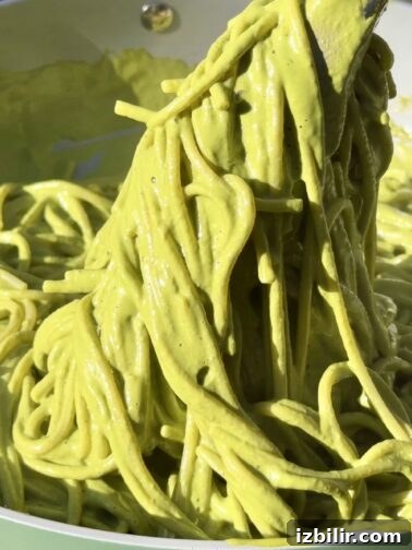 Peruvian Tallarines Verdes - spaghetti with bright green basil and spinach sauce topped with sliced steak